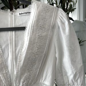 White dress, worn once and in perfect condition.